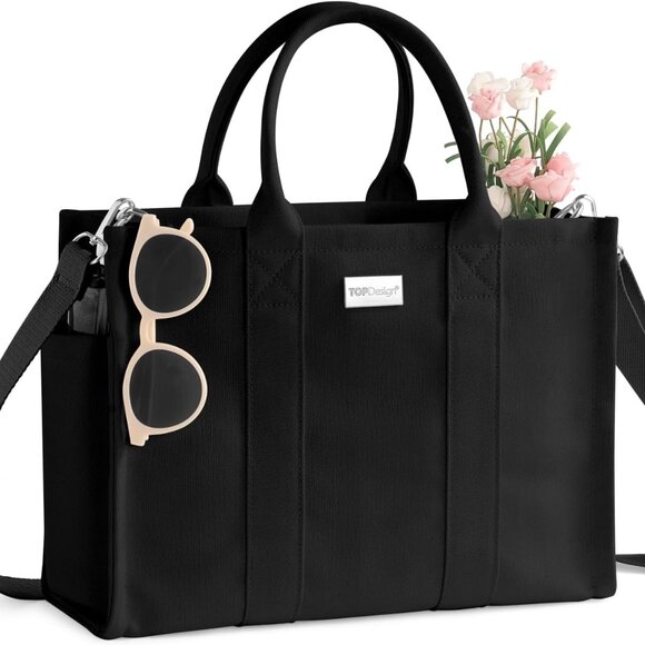 Premium Heavy-Duty Canvas Tote with Adjustable Strap & 6 Pockets for Essentials - Picture 1 of 7